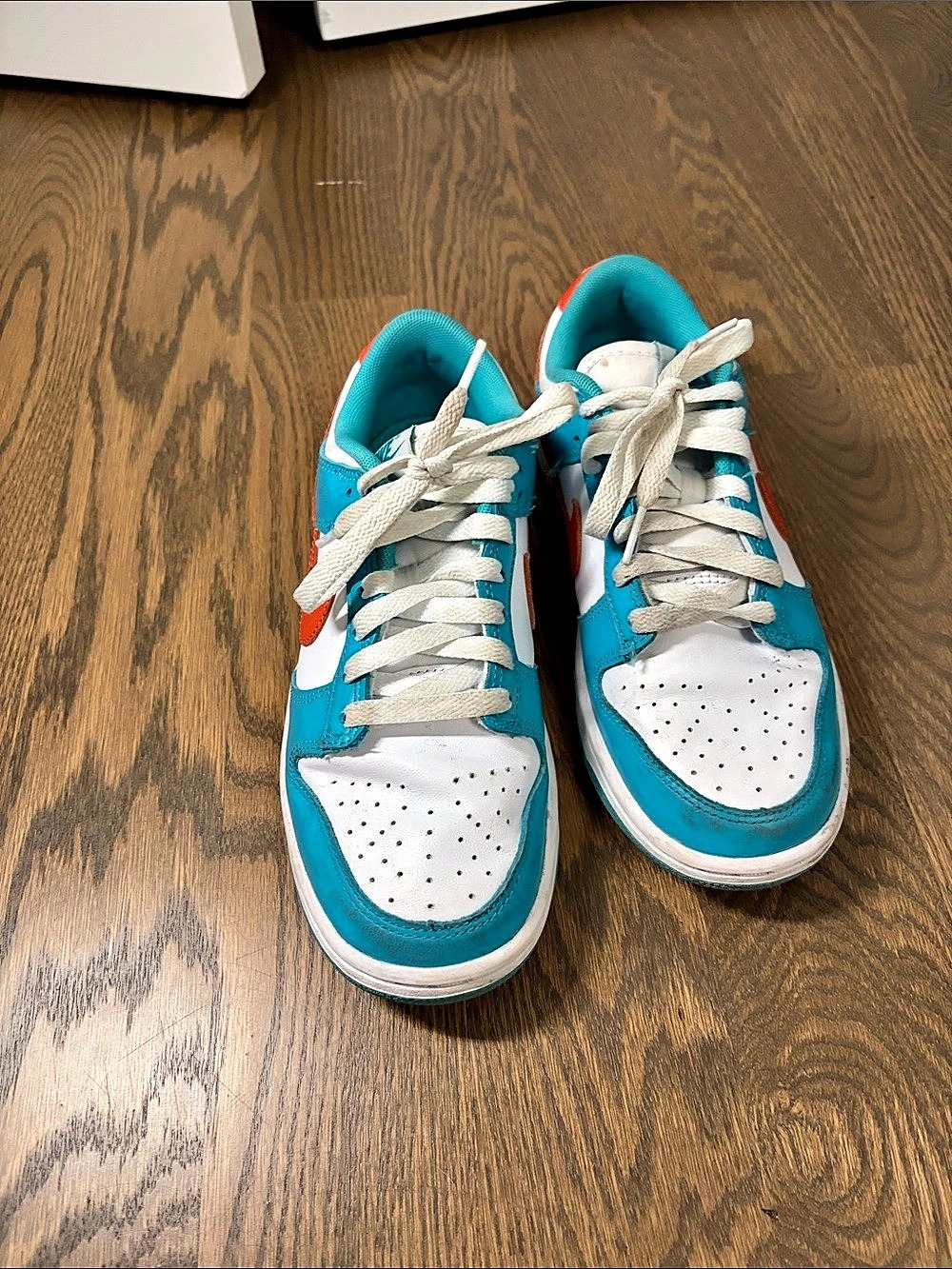 Miami dolphins Nike Dunk Low Teal Zeal Blue & White Sneakers